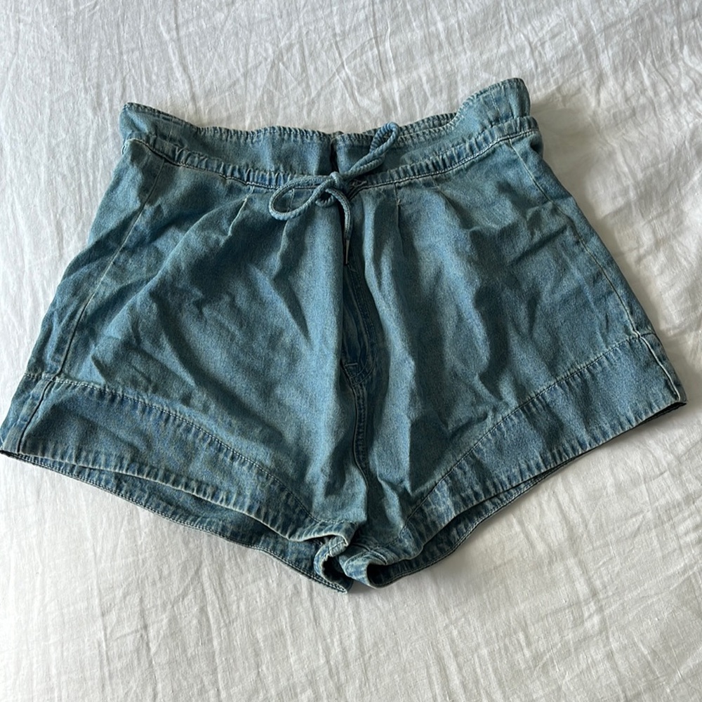 Cotton denim shorts